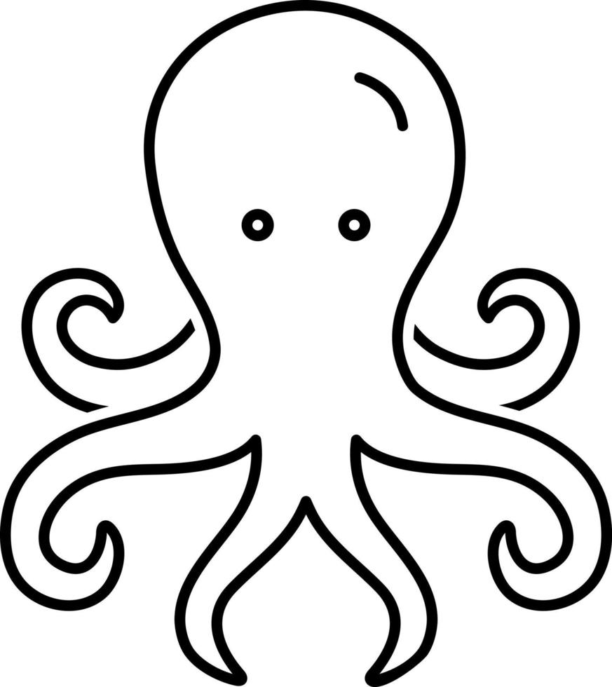 icono de línea para pulpo vector