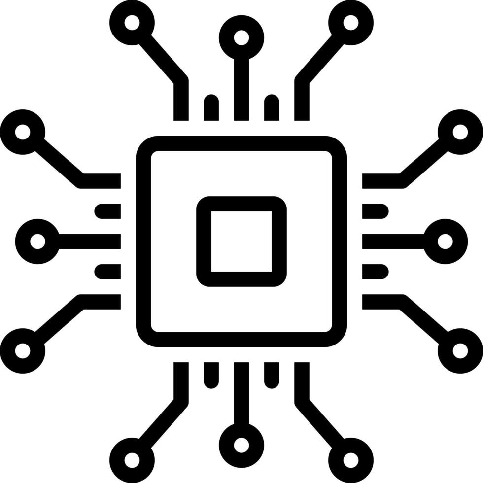 icono de línea para chip vector