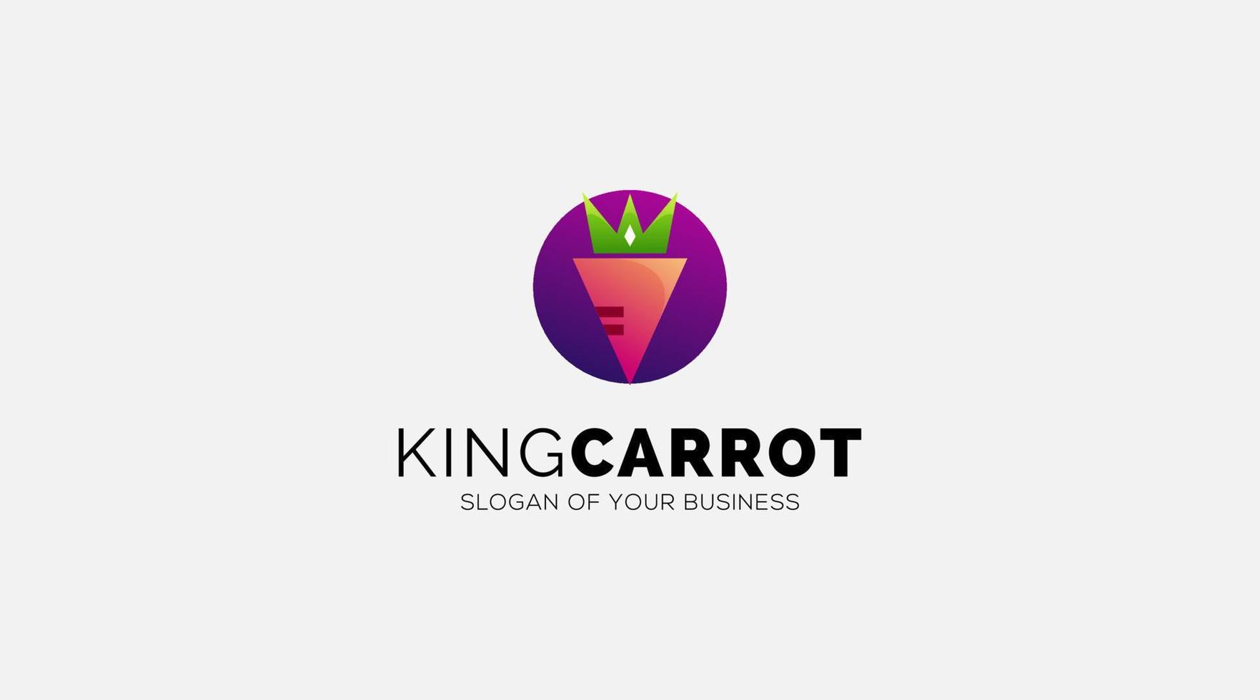 Carrot king and natural business logo icon design template vector