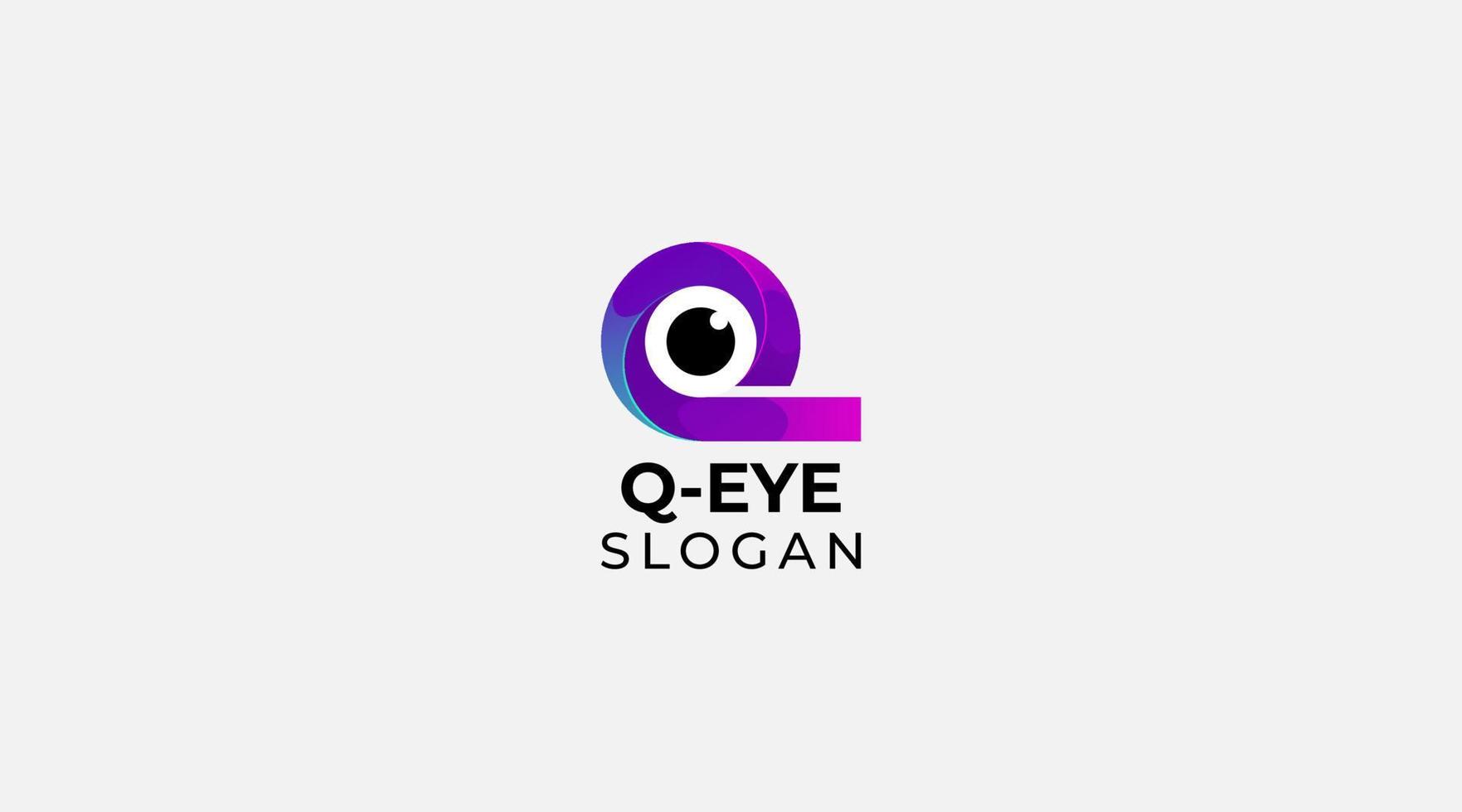 Eye Logo With Letter Q Initial Logo Template vector