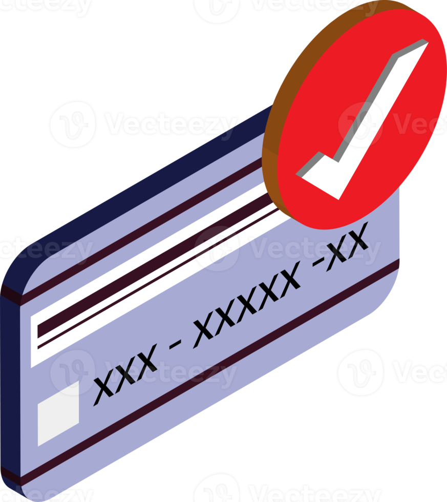 ilustración de tarjeta de crédito y finanzas en estilo isométrico 3d png