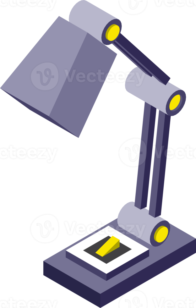 illustration de la lampe dans un style isométrique 3d png