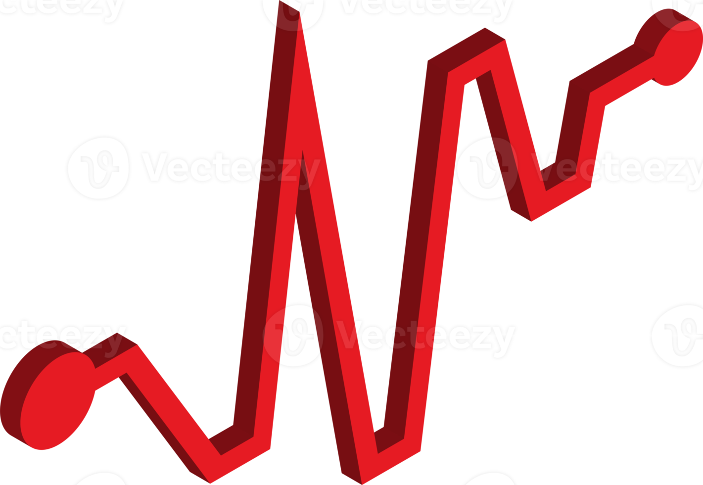 heart pulse illustration in 3D isometric style png