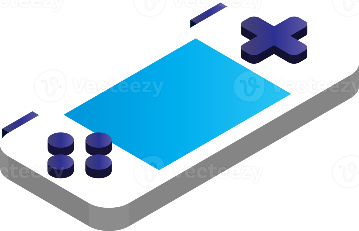 portable game device illustration in 3D isometric style png