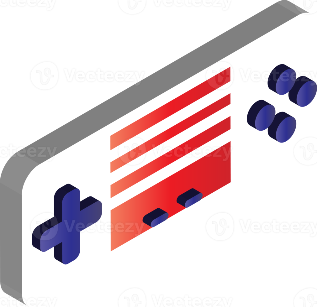 Gamecontroller-Geräteillustration im isometrischen 3D-Stil png