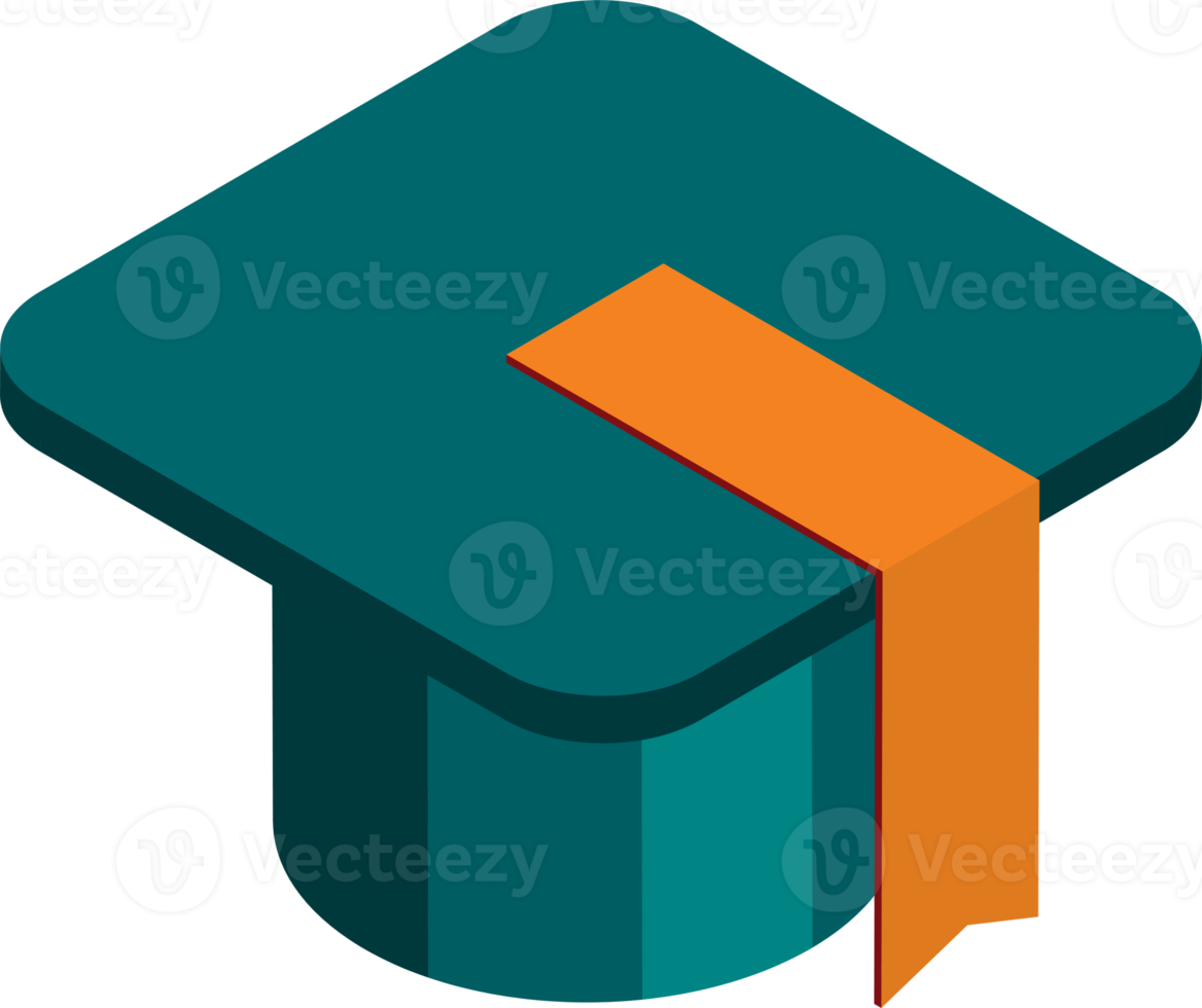 degree cap illustration in 3D isometric style png