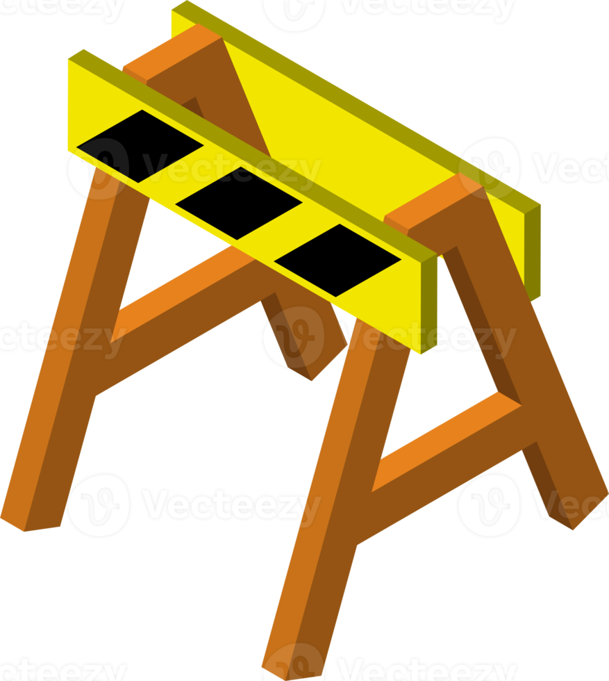 construction zone barrier illustration in 3D isometric style png