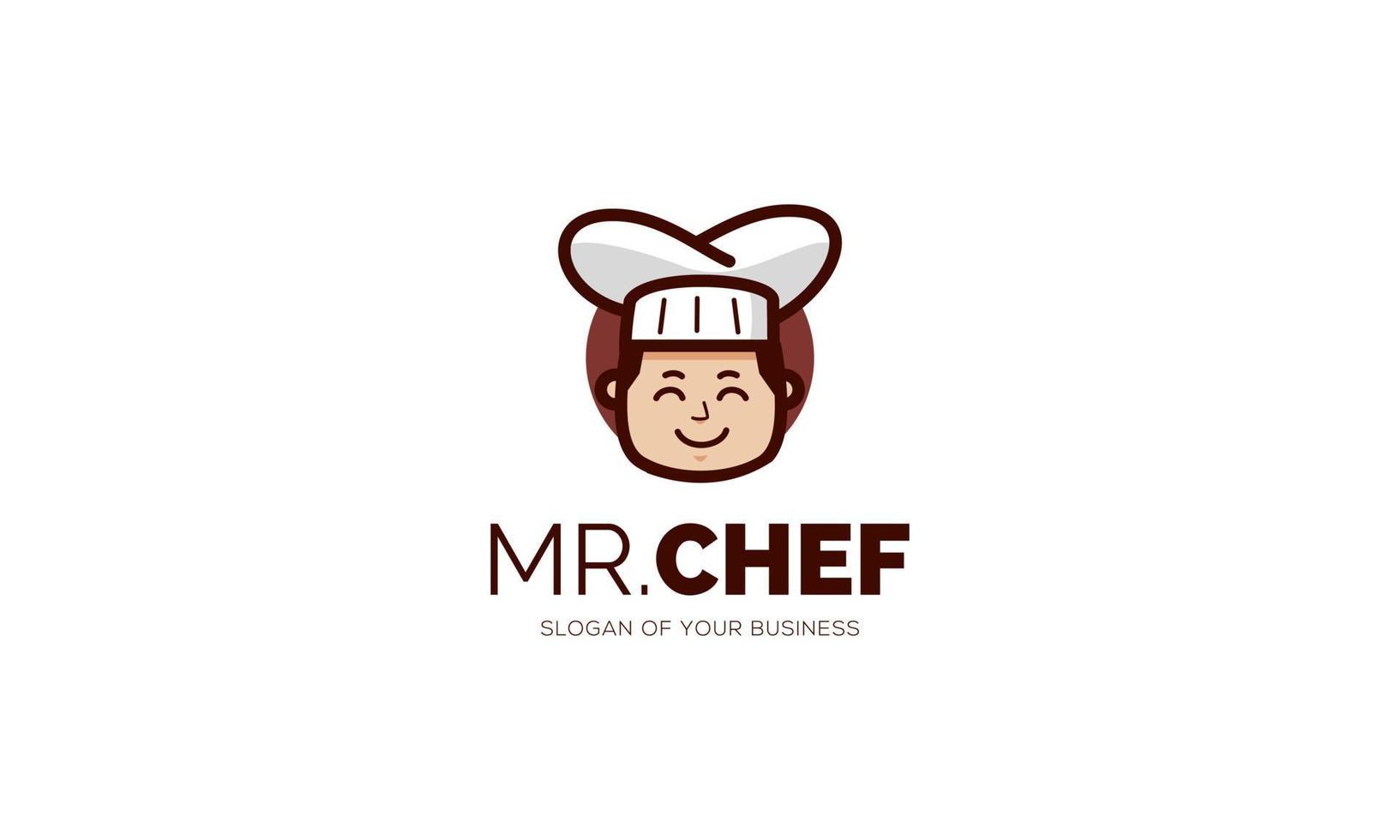 la linda ilustración del logotipo del chef masculino vector