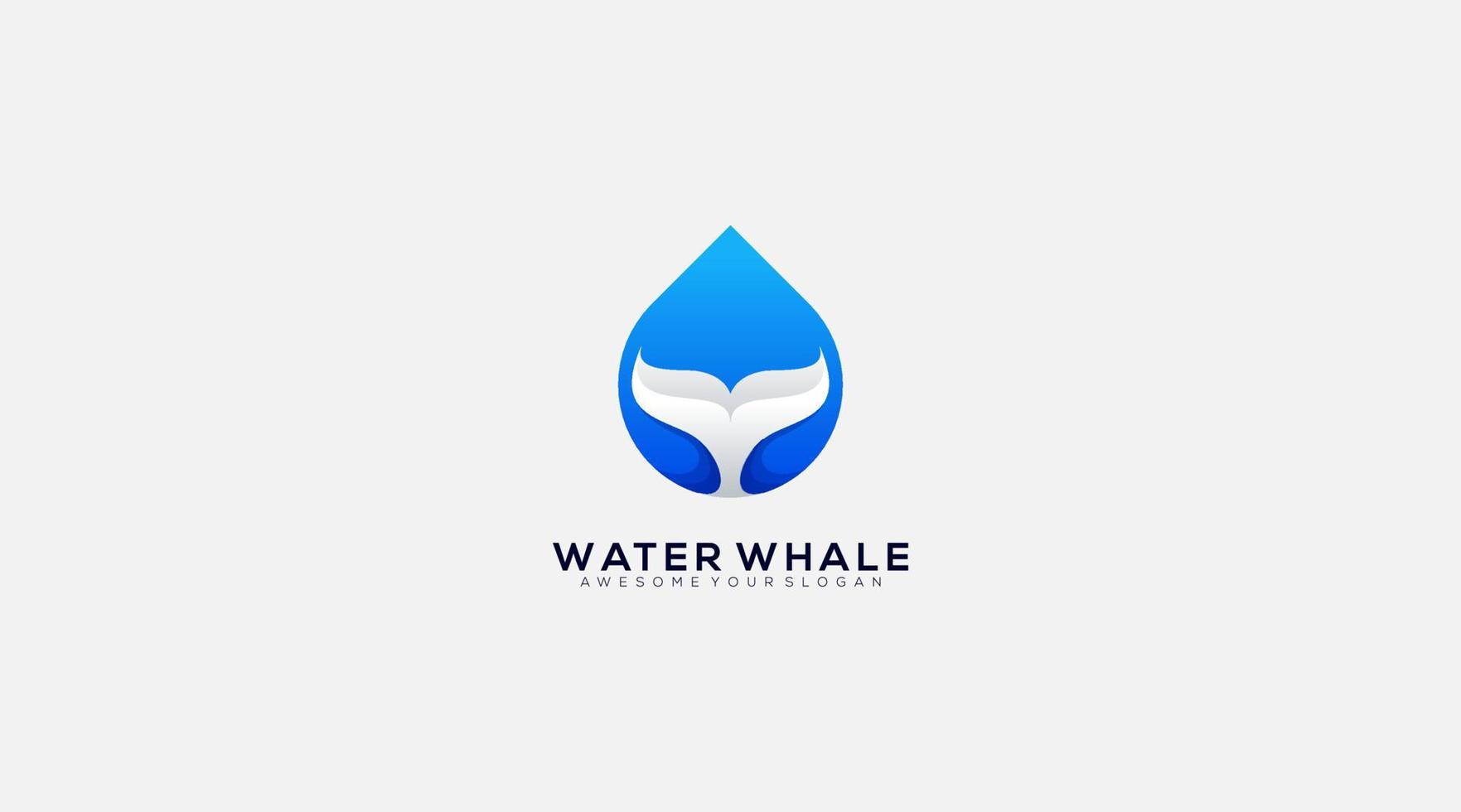 Water whale vector logo design logo template