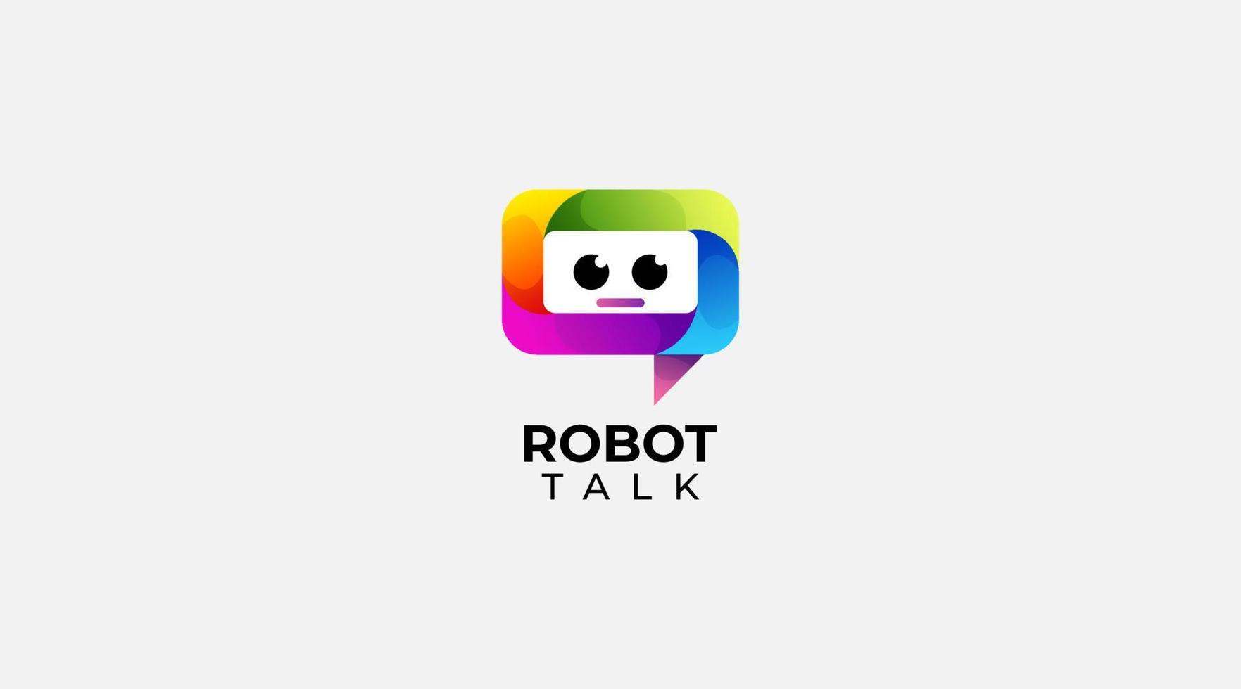 Ilustración de vector de diseño de logotipo de bot de chat