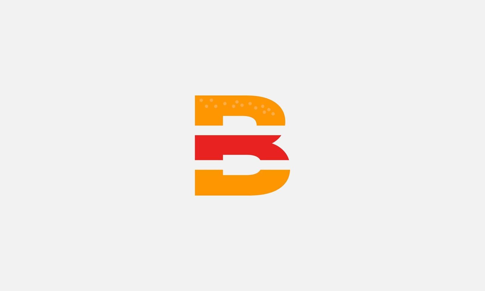 burger forming letter b, letter b burger logo design vector