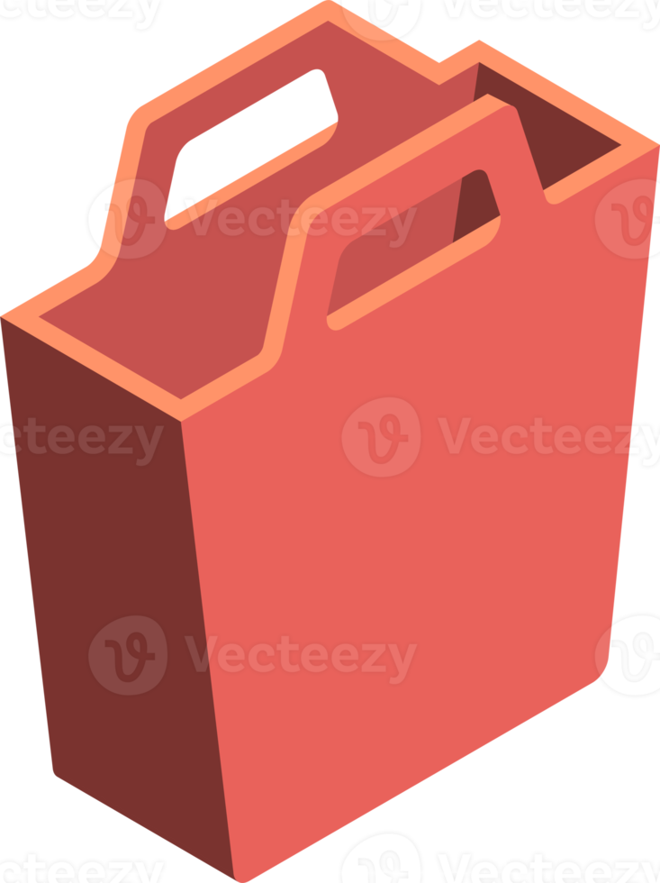 shopping bags illustration in 3D isometric style png