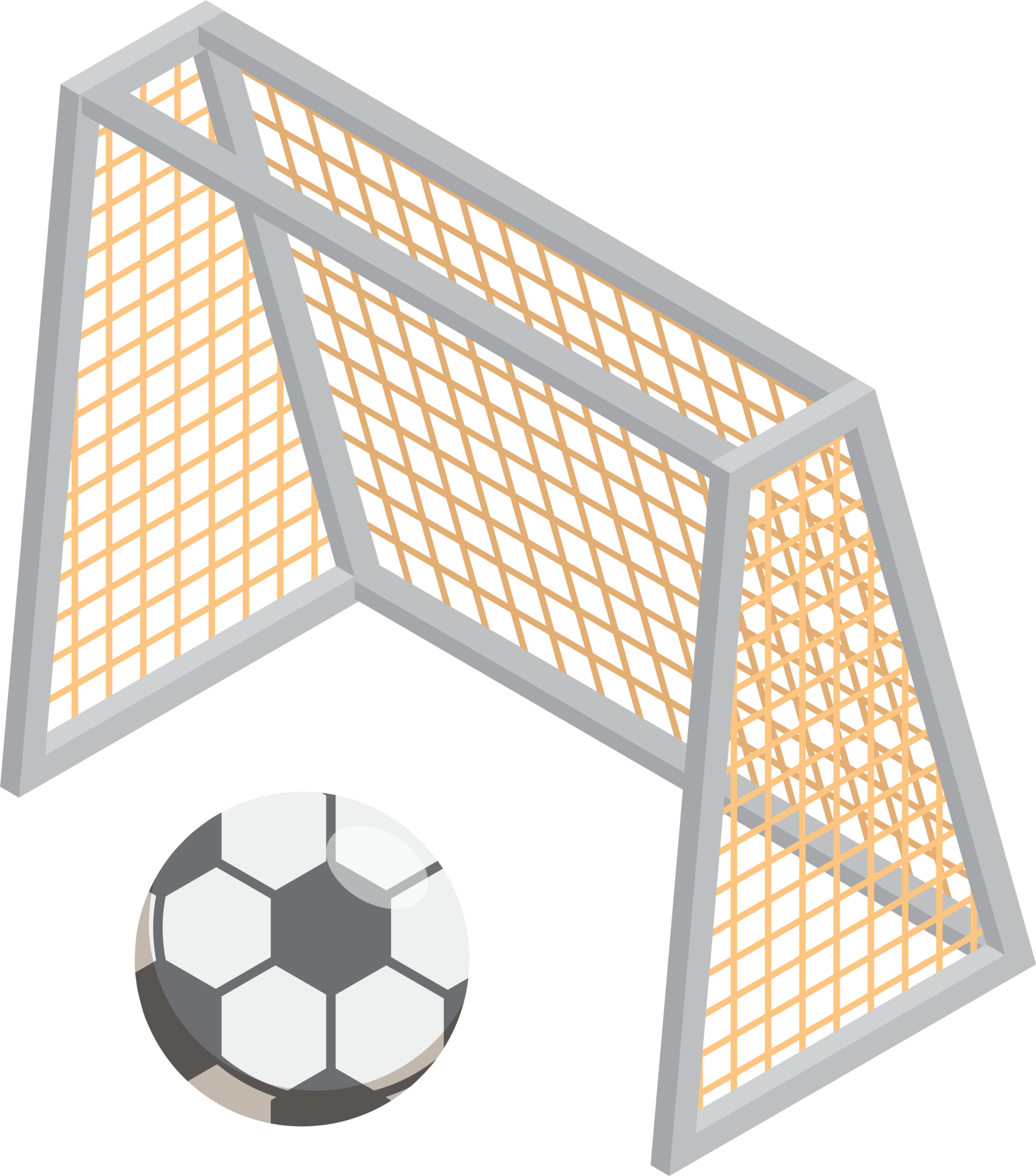 Soccer and Goal illustration in 3D isometric style 14375961 PNG