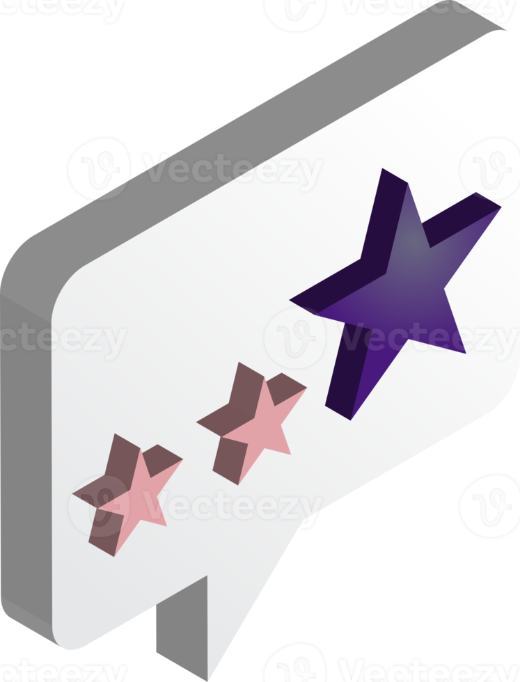 stars and reviews illustration in 3D isometric style png