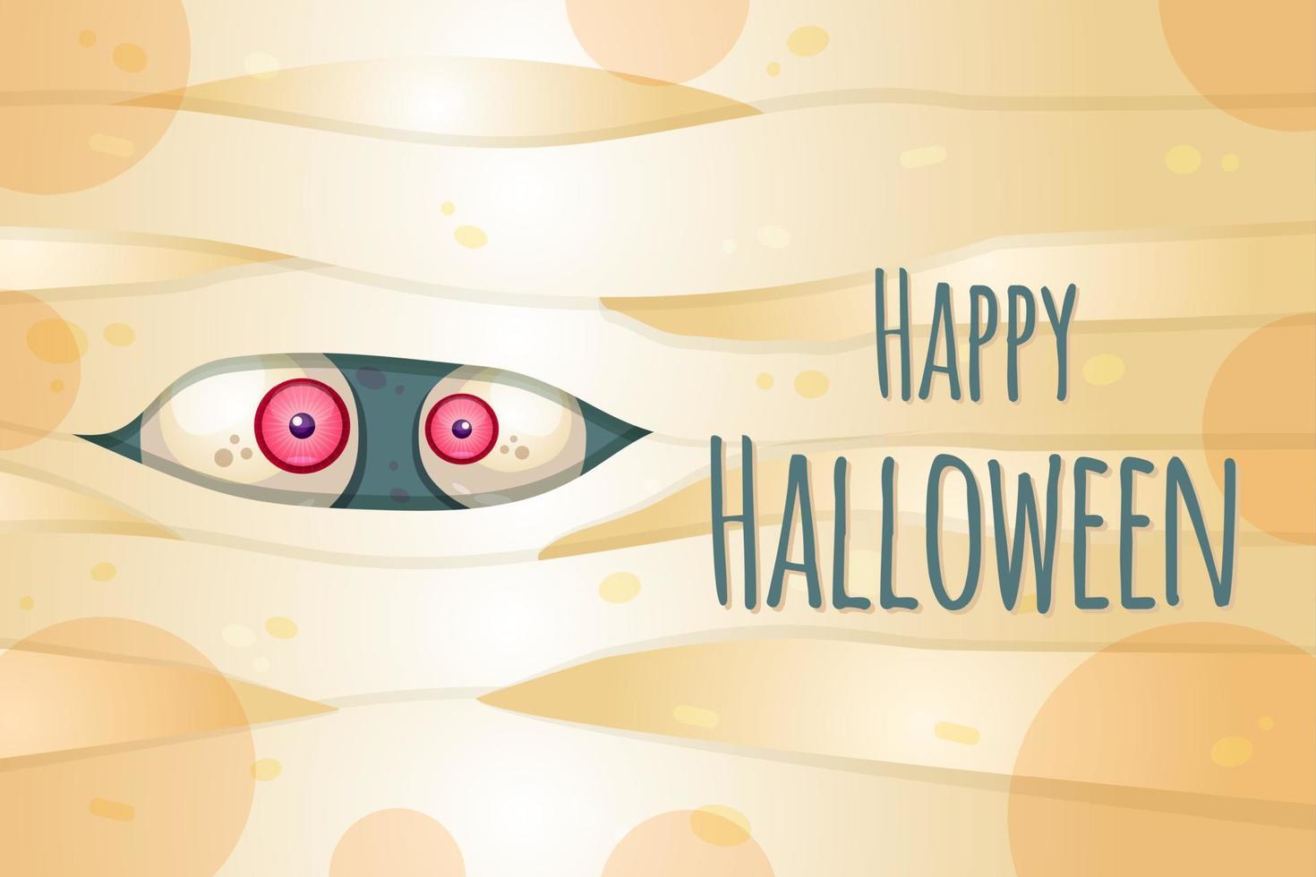Happy Halloween vector postcard template