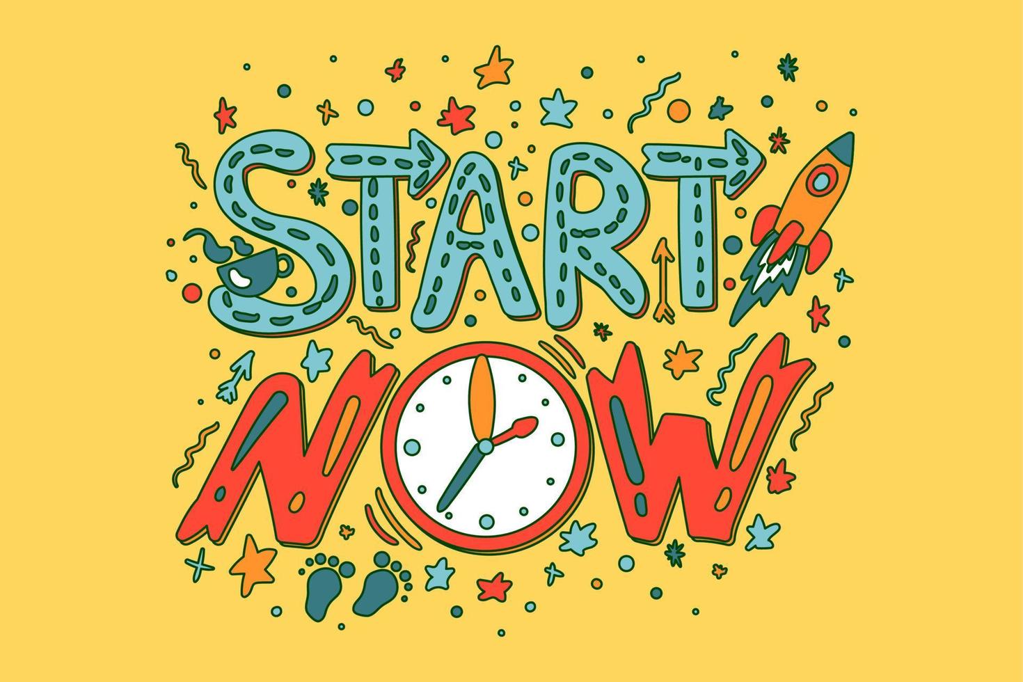 Start now quote stylized banner template vector