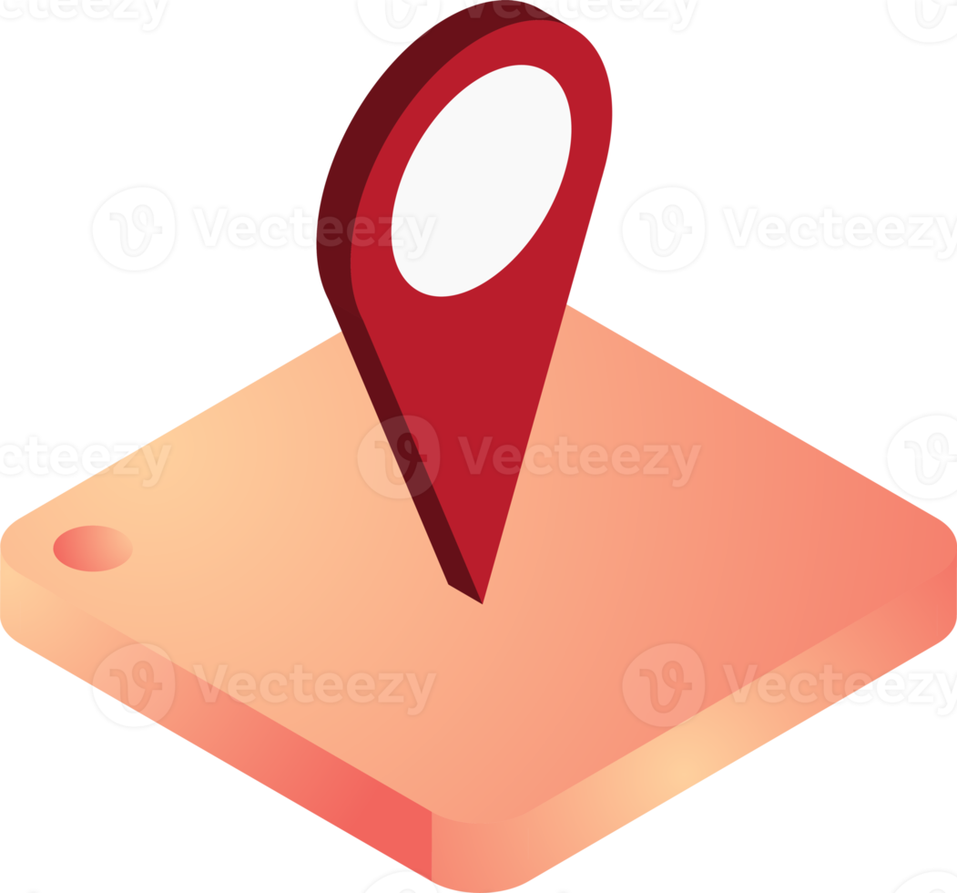 location pin illustration in 3D isometric style png