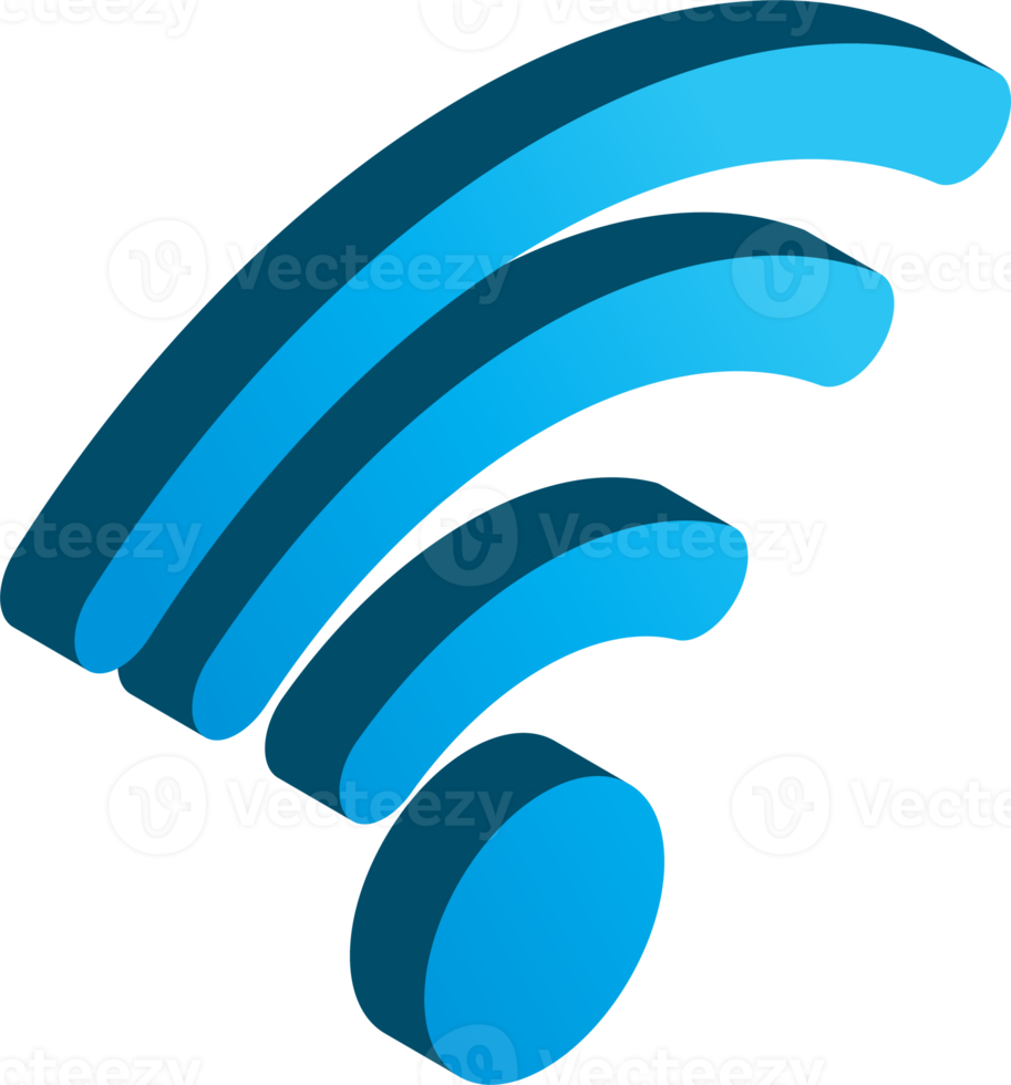 ilustração de internet wi-fi em estilo 3d isométrico png