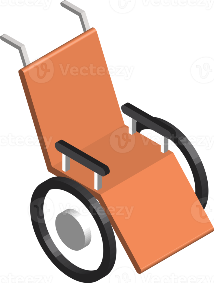 wheelchair illustration in 3D isometric style png