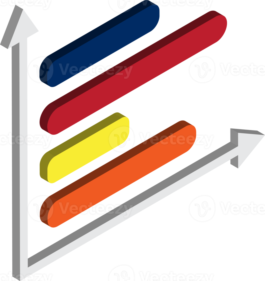 stock chart and growth illustration in 3D isometric style png
