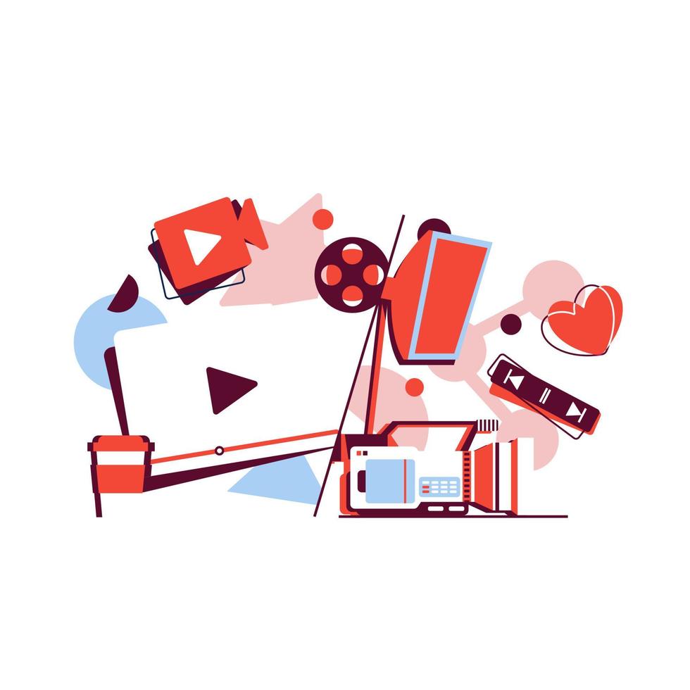 Create video content and make money,Flat design vlog concept vector