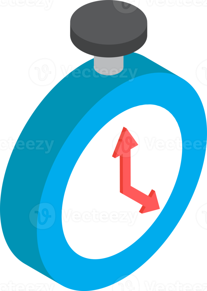 stopwatch illustration in 3D isometric style png