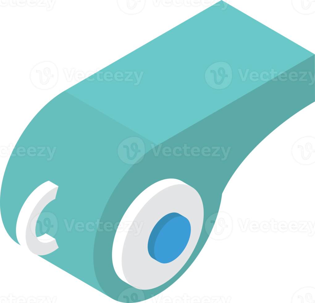 whistle illustration in 3D isometric style png