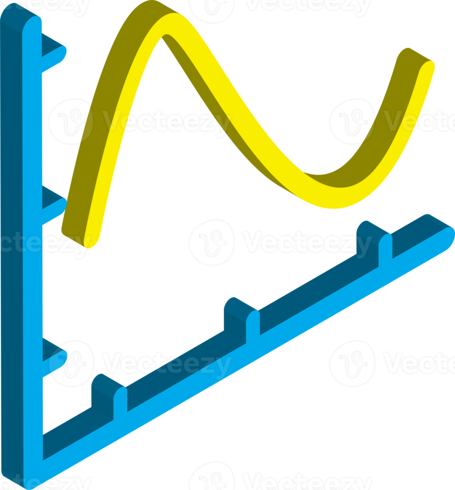 stock chart illustration in 3D isometric style png