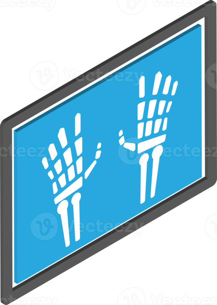 hand x ray illustration in 3D isometric style png