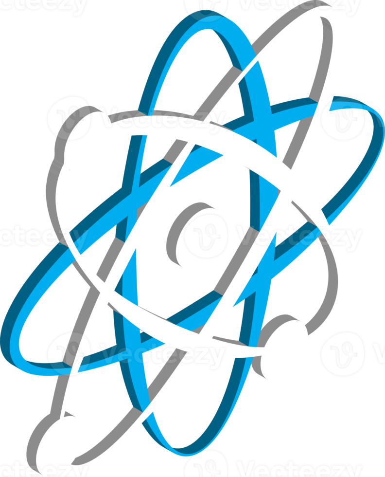 illustration d'atomes et de molécules dans un style isométrique 3d png