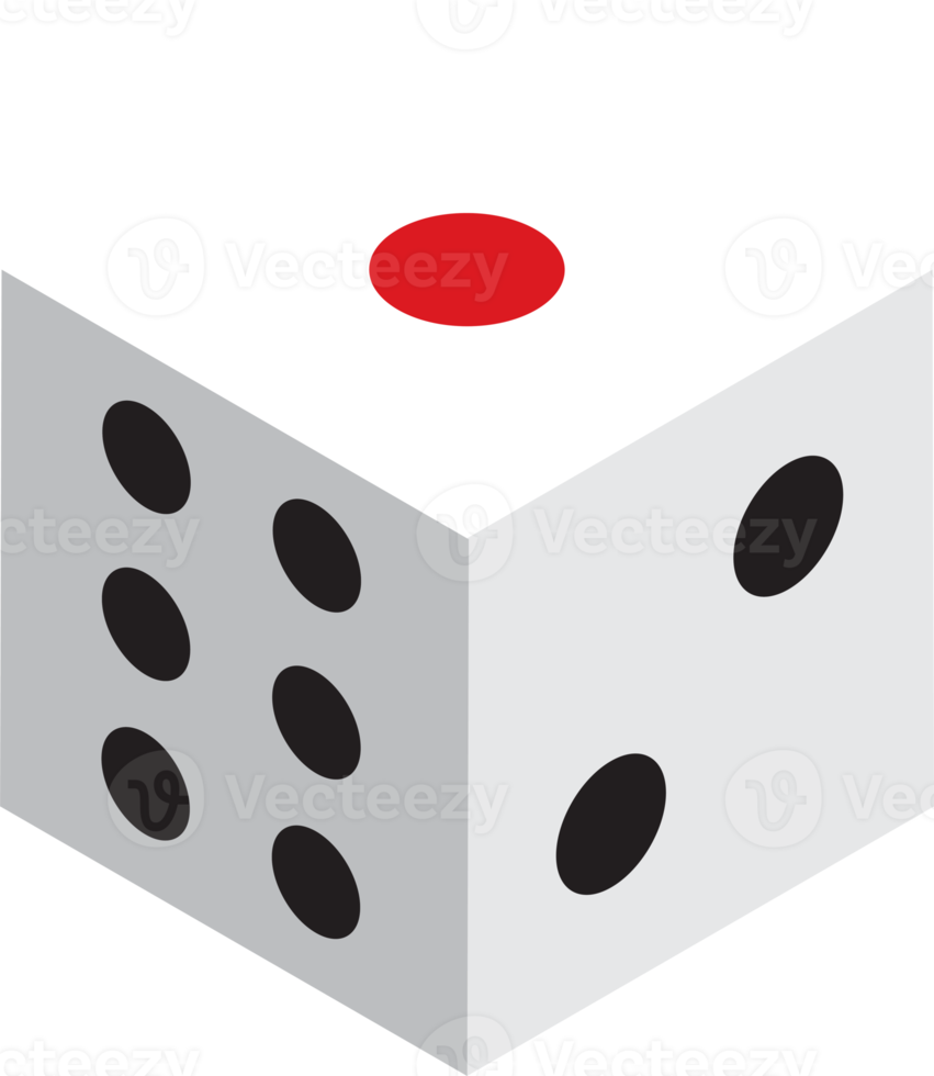 dice illustration in 3D isometric style png