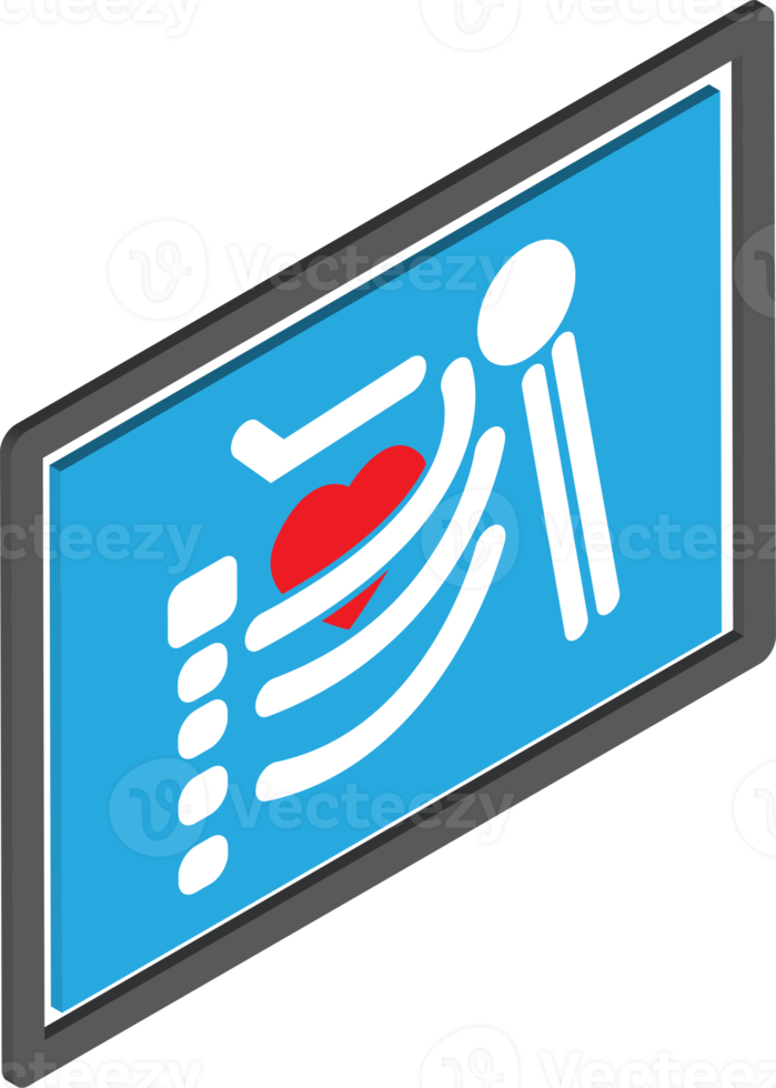 bone x ray illustration in 3D isometric style png