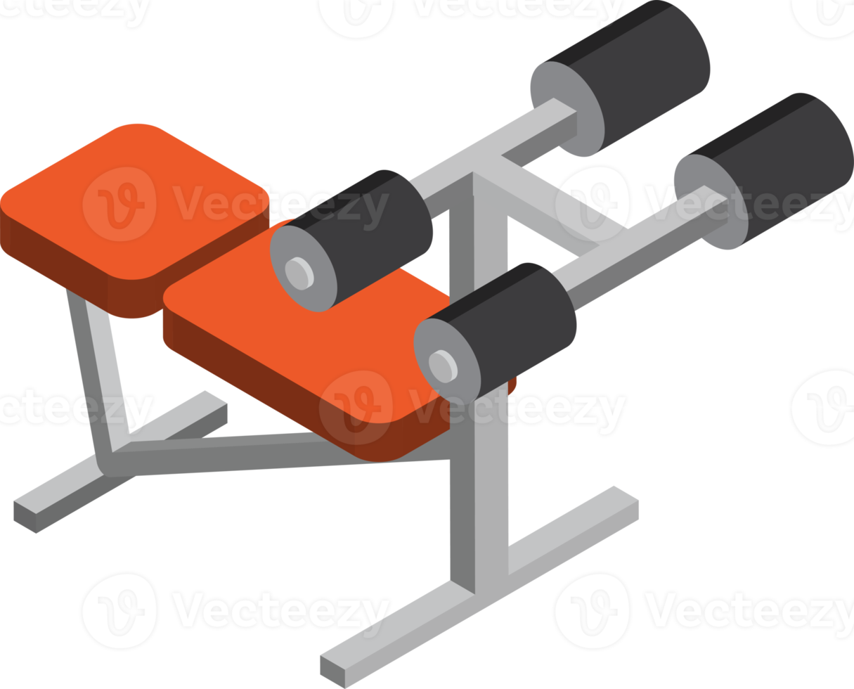 Weight lifting equipment illustration in 3D isometric style png