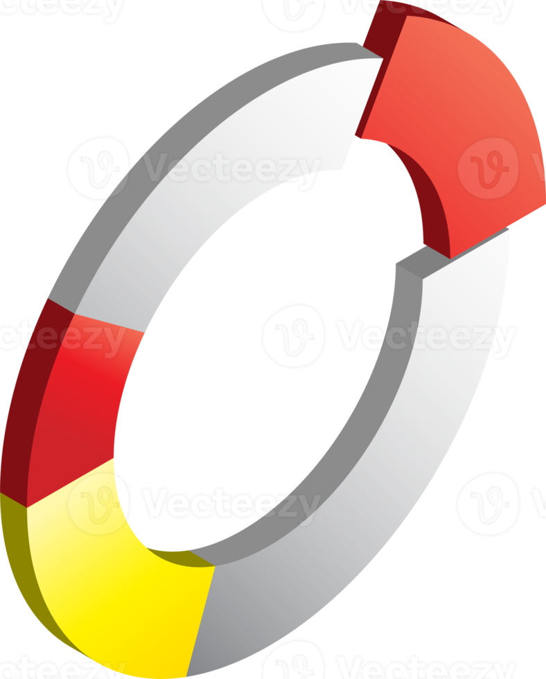 circle graph illustration in 3D isometric style png