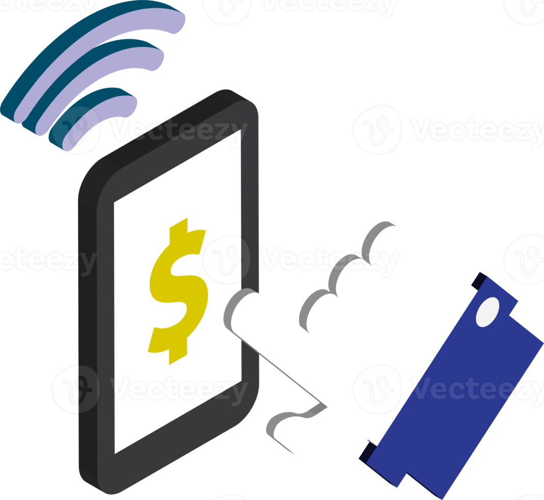 Smartphones and Connectivity illustration in 3D isometric style png