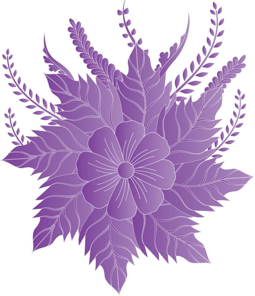 Gradient floral and doodle vector