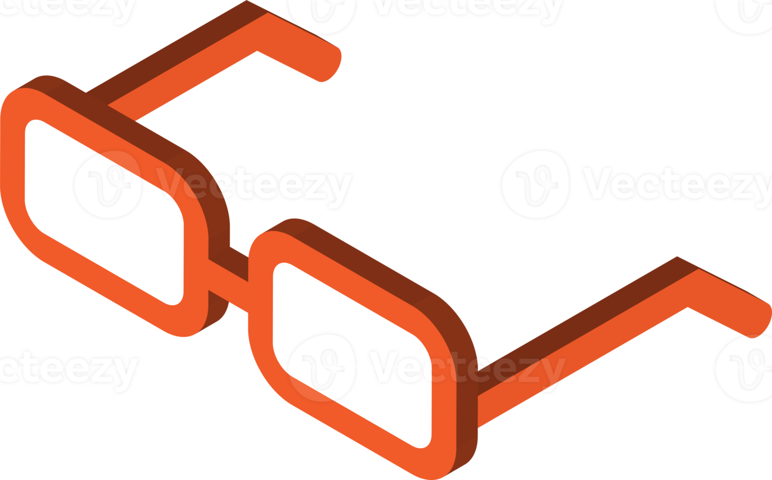 quadratische brillenillustration im isometrischen 3d-stil png