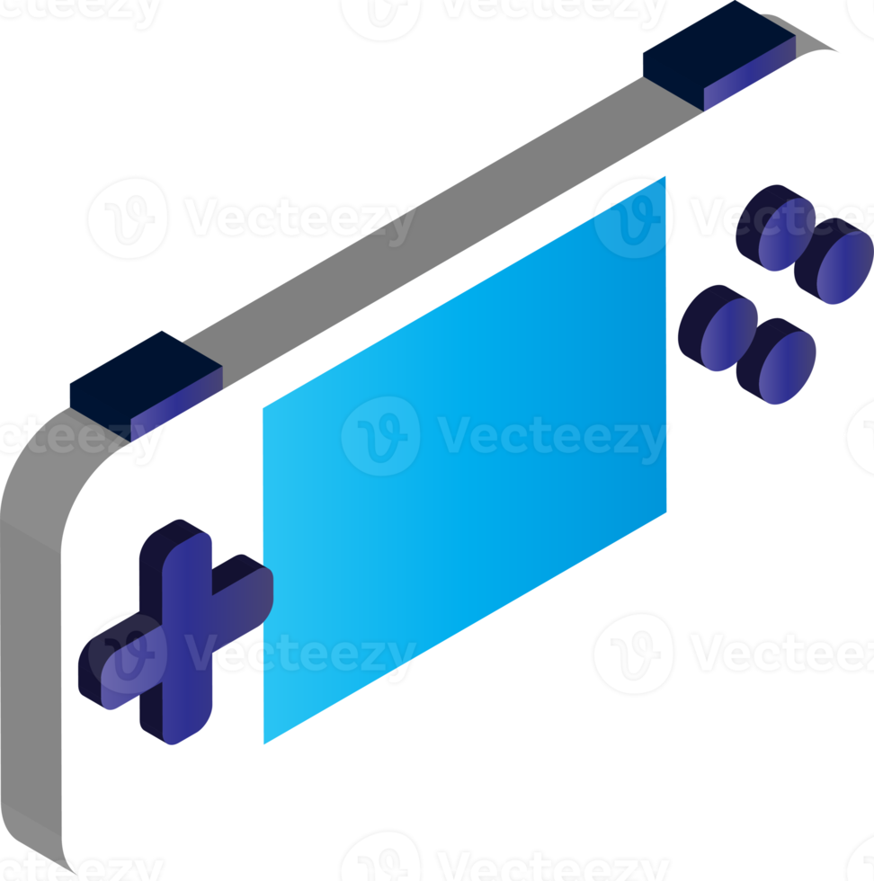 portable game device illustration in 3D isometric style png