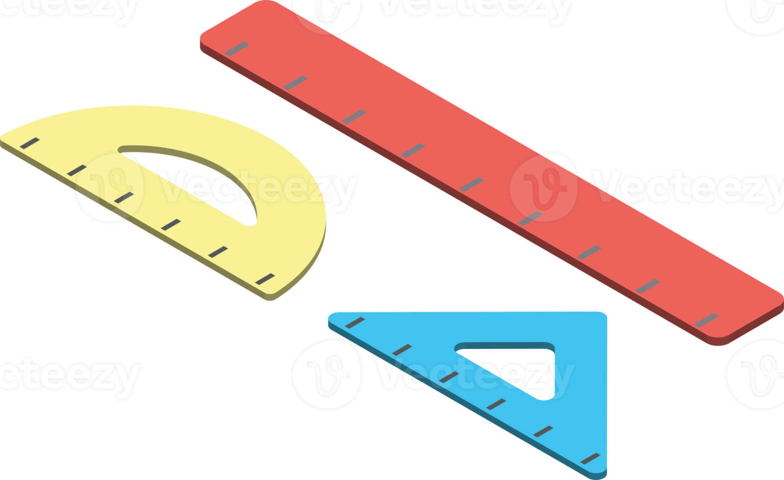 ruler illustration in 3D isometric style png