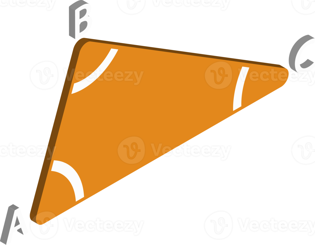 right triangle illustration in 3D isometric style png