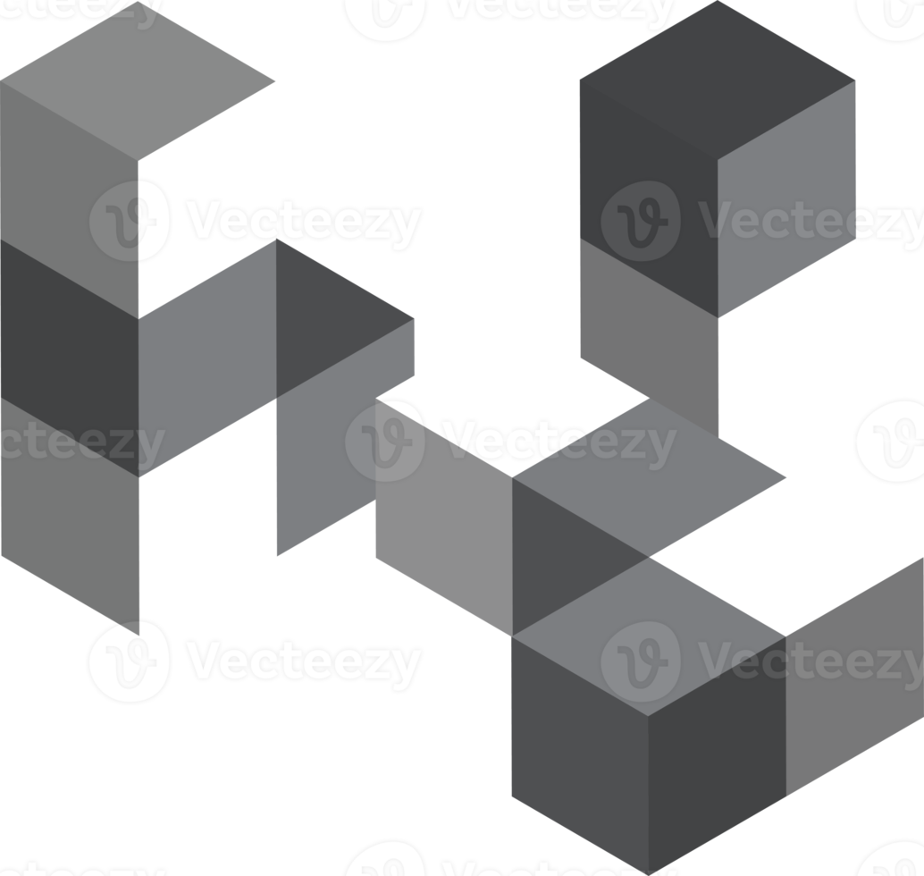 block puzzle for kids illustration in 3D isometric style png