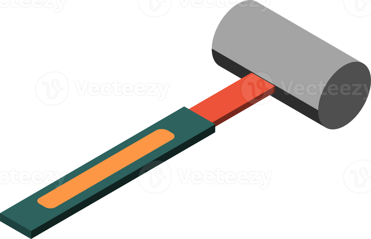 construction hammer illustration in 3D isometric style png