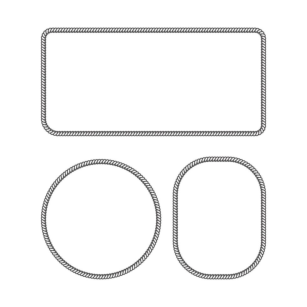 rope boarder circle pattern frame vector illustration set 14376398 ...