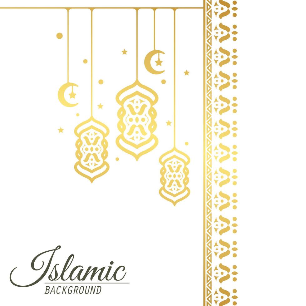 Elegant white and gold decoration Ramadan kareem background vector