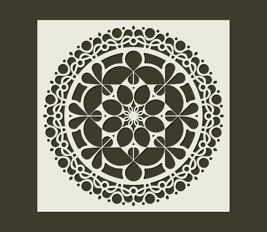 Circle border decorative paper cut line vector