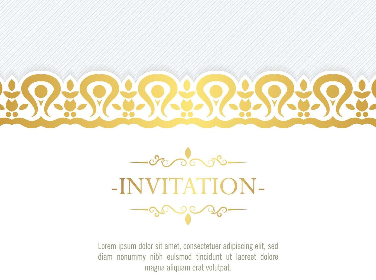 Gold invitation background style ornamental pattern vector