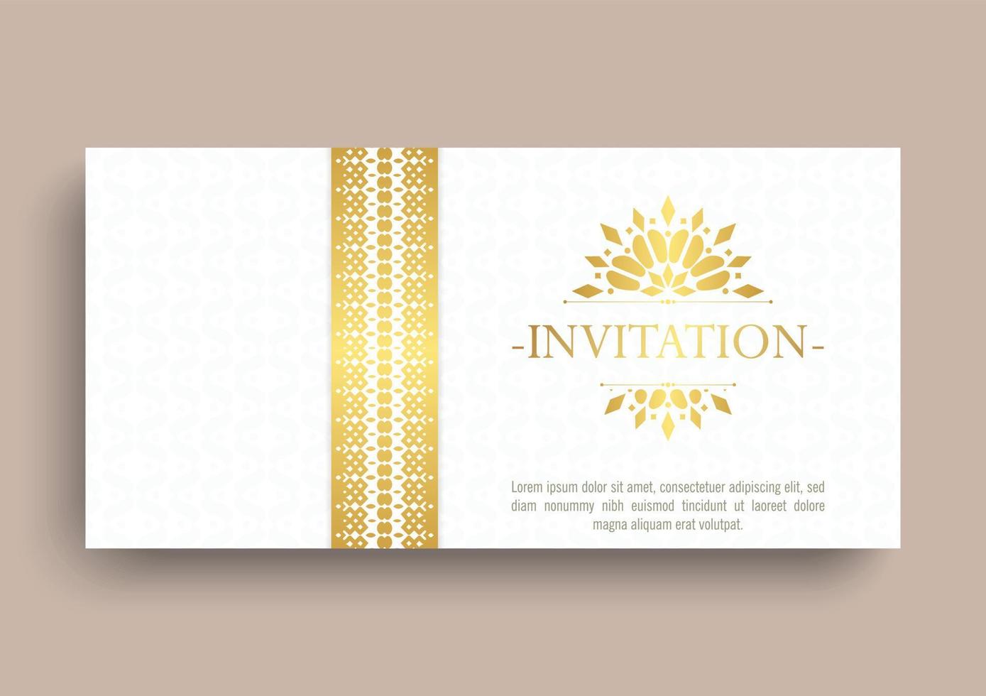 Gold invitation background style ornamental pattern vector