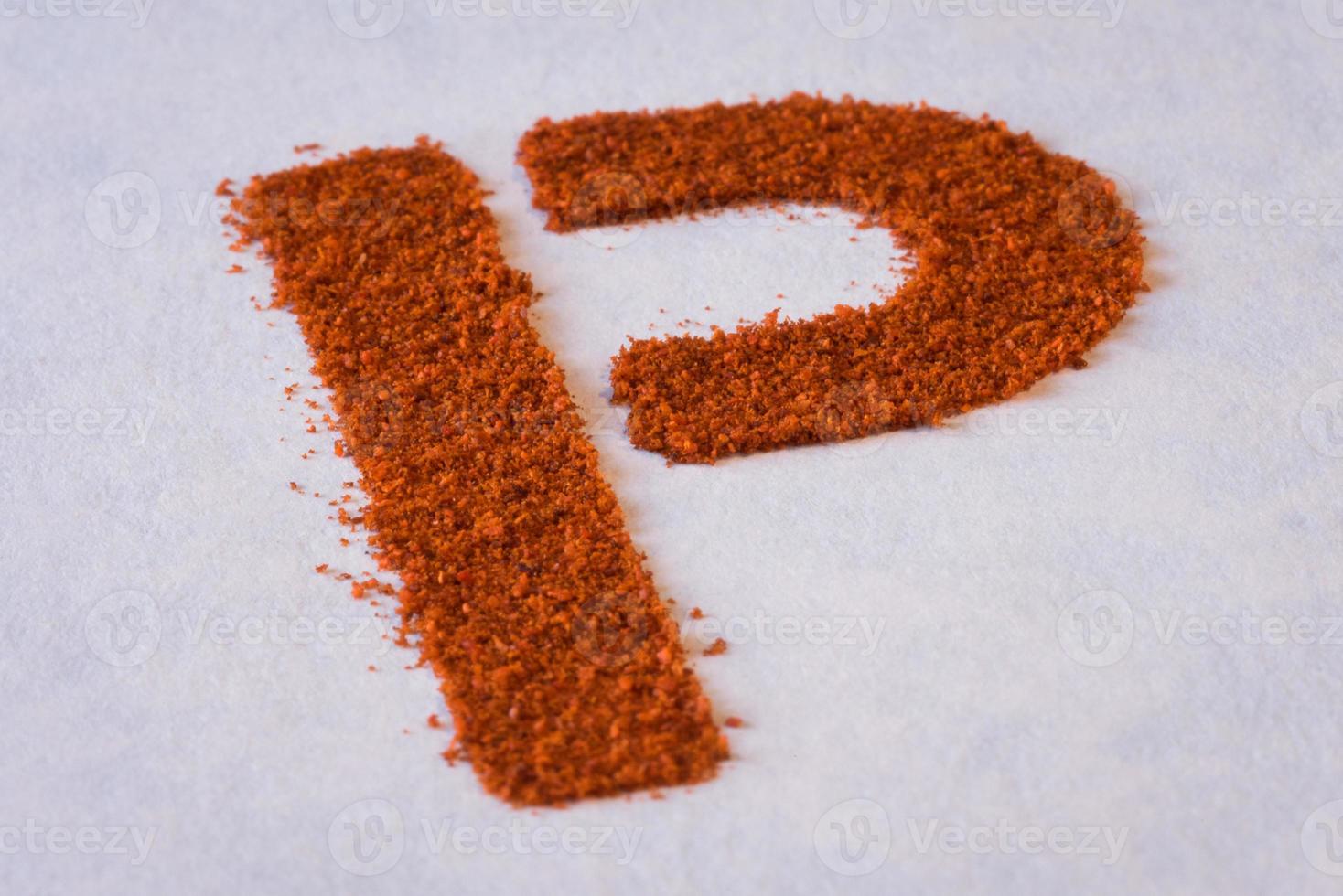 Paprika Seasoning Letter P photo