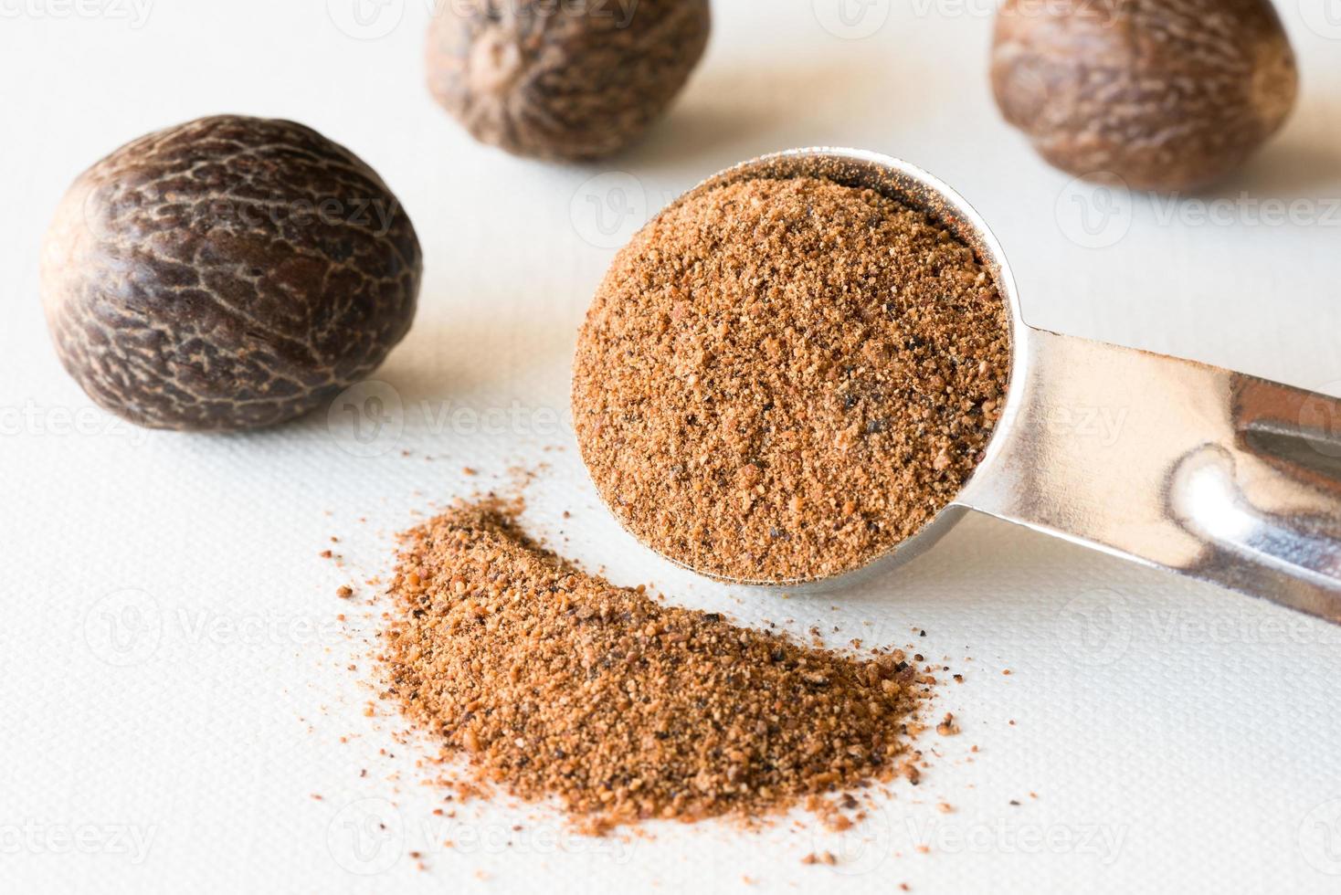 Ground Nutmeg Spilled from a Teaspoon 14376592 Stock Photo at Vecteezy