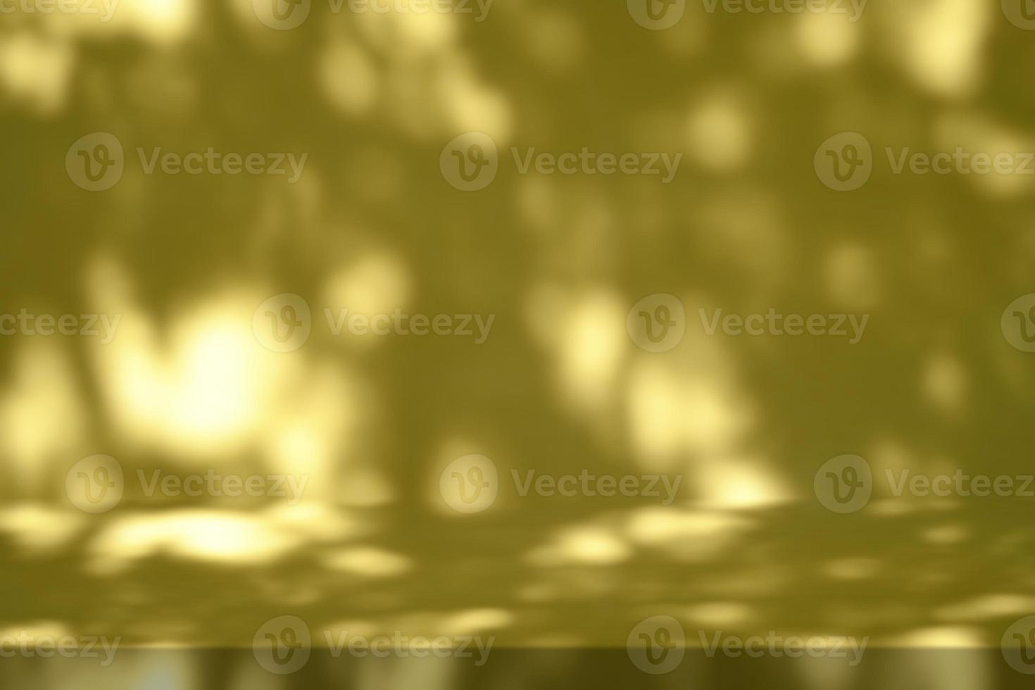 Gold Table with Nature Shadow on Wall Texture Background, Suitable for Cosmetic Product Presentation Backdrop, Display, and Mock up. photo